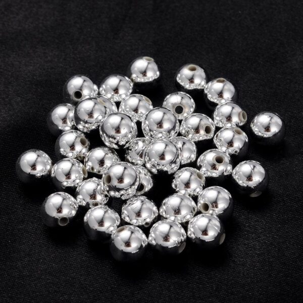 8mm Acrylic Angel Head Bead in metallic silver used in beading kits