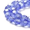 8mm Faceted Glass Crystal Round Beads - Blue AB