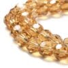 8mm Faceted Glass Crystal Round Beads - Gold AB