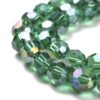 8mm Faceted Glass Crystal Round Beads - Green AB