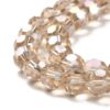 8mm Faceted Glass Crystal Round Beads - Wheat AB