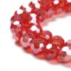 8mm Faceted Glass Crystal Round Beads - Red AB