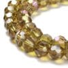 8mm Faceted Glass Crystal Round Beads - Dark Gold AB