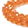 8mm Faceted Glass Crystal Round Beads - Orange AB