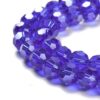 8mm Faceted Glass Crystal Round Beads - Dark Blue AB