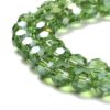 8mm Faceted Glass Crystal Round Beads - Light Green AB