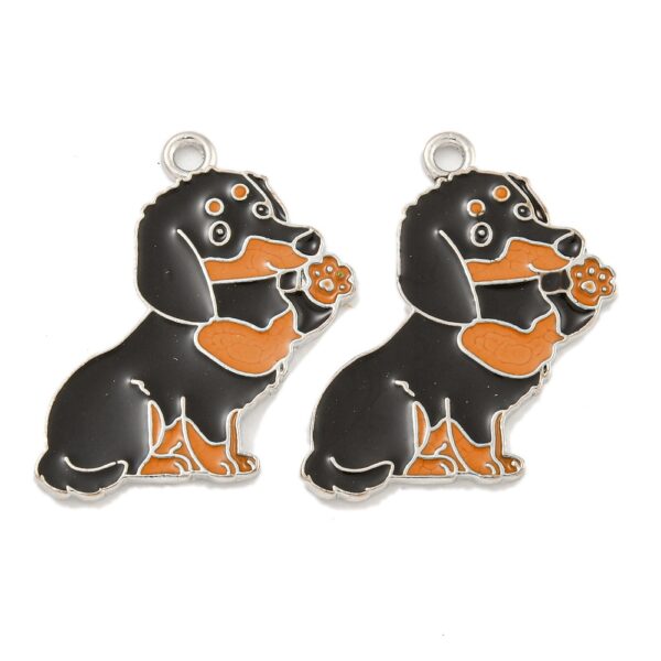 Sausage Dog enamel charm