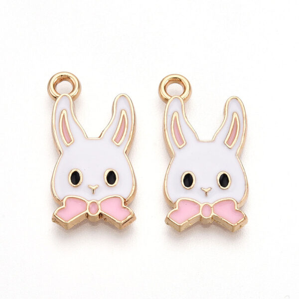 Pink Enamel Rabbit Charm