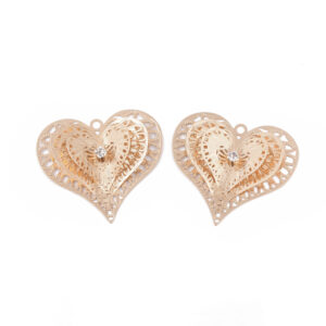 Heart Connector Charms - Gold Riverside Beads