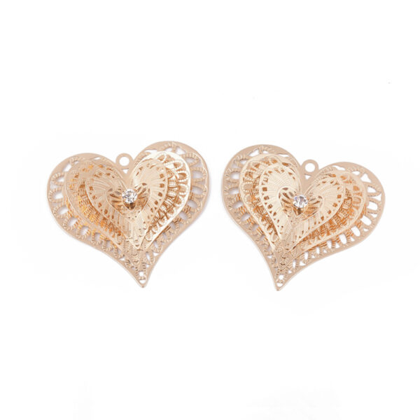 Heart Connector Charms - Gold Riverside Beads