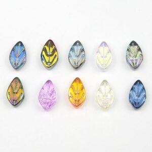Glass Leaf Beads