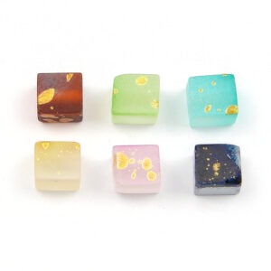 7x6mm Glass Ombre Cube Beads