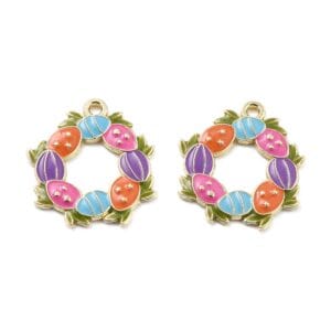 Enamel Easter Wreath Charms - Riverside Beads