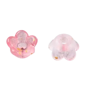 6x3 Lucite Red Flower Bead