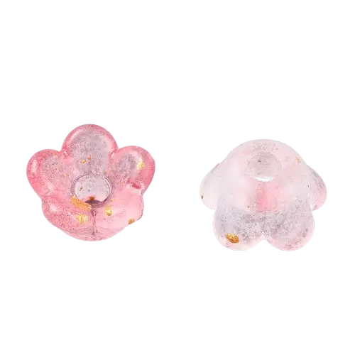 6x3 Lucite Red Flower Bead