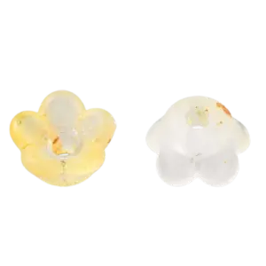 6x3 Lucite Yellow Flower Bead