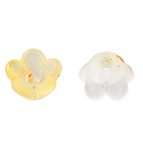 6x3 Lucite Yellow Flower Bead