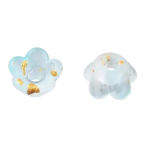 6x3mm Lucite Mint Flower Bead