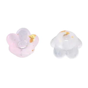 6x3mm Lucite Flower Bead with Gold Foil