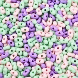 Peanut Bead in Green-Purple