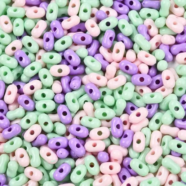 Peanut Bead in Green-Purple