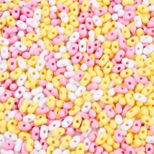 Peanut Bead in Pink-Yellow