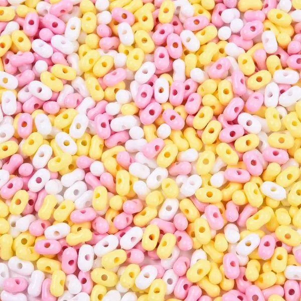 Peanut Bead in Pink-Yellow