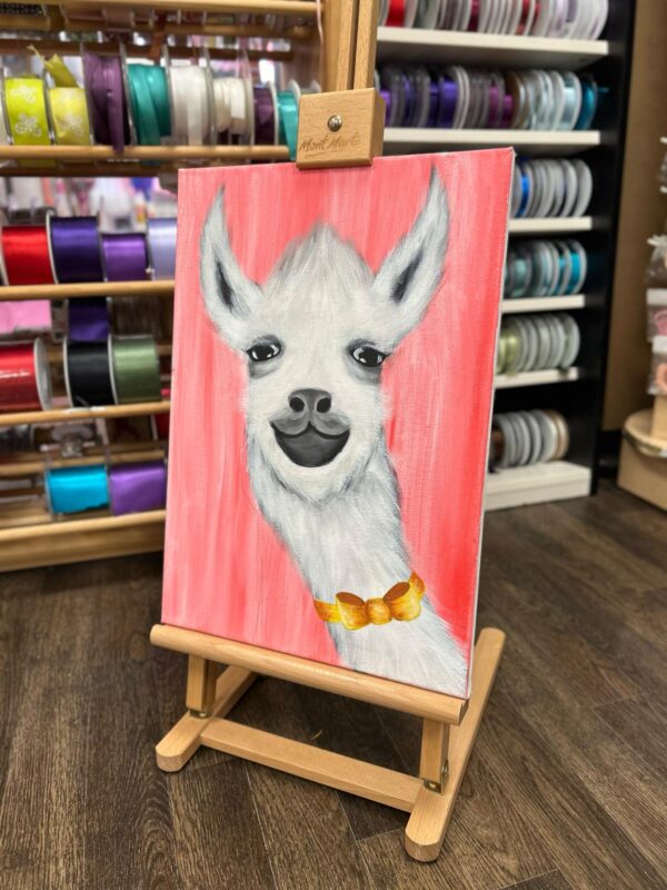 Llama Painting Cuppa and Canvas Workshop
