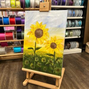 Sunflower Painting Cuppa and Canvas Workshop