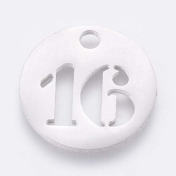 Stainless Steel Number Charms - Large Font - Image 4