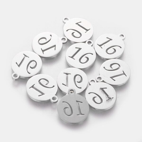 Stainless Steel Number Charms - Image 6