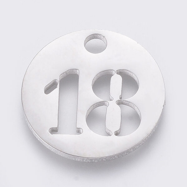 Stainless Steel Number Charms - Large Font - Image 2