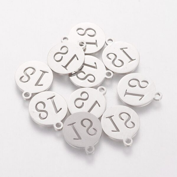 Stainless Steel Number Charms - Image 3