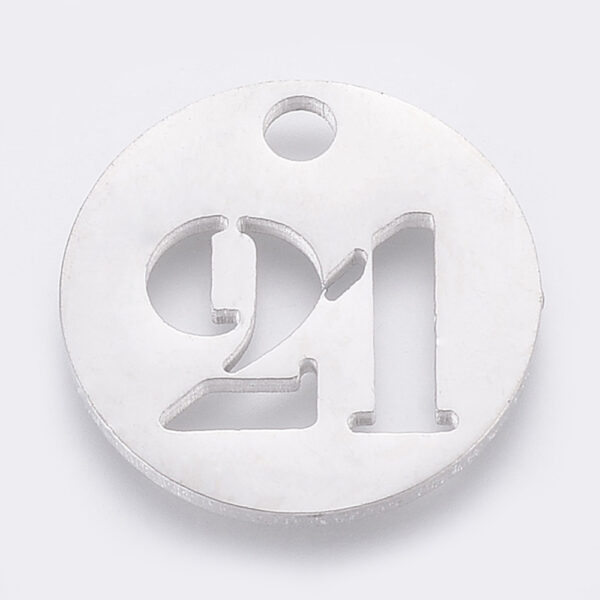 Stainless Steel Number Charms - Large Font - Image 3