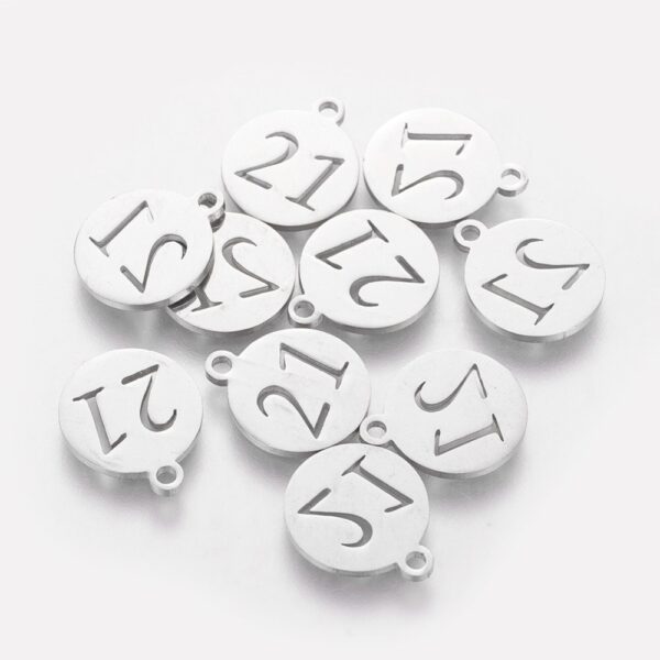 Stainless Steel Number Charms - Image 5