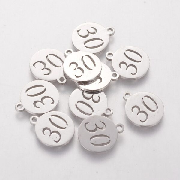Stainless Steel Number Charms - Image 2