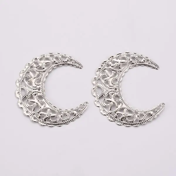 Decorative Moon Link Connector Charms - Riverside Beads