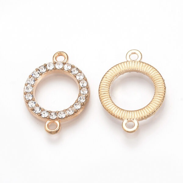 Diamante Ring Link Connector Charm - Riverside Beads