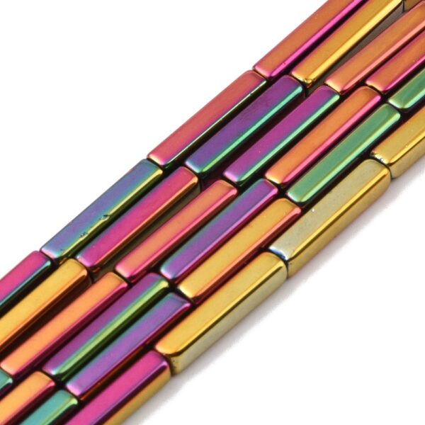 Glass Rectangle Metallic Bead - Image 2