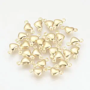 Gold Heart Link Connector Charm - Riverside Beads
