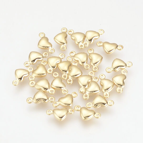 Gold Heart Link Connector Charm - Riverside Beads