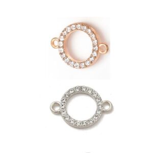 Diamante Ring Link Connector Charm