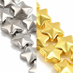 Large Plated Glass Star Bead