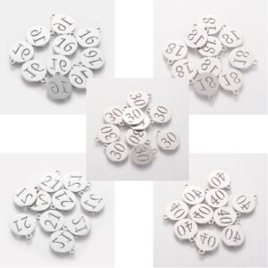 Stainless Steel Number Charms