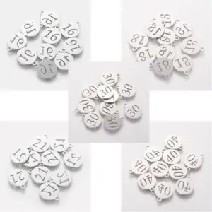 Stainless Steel Number Charms