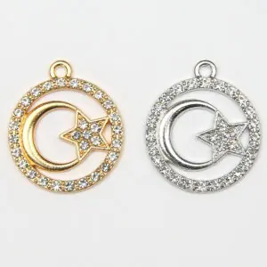 Diamante Moon And Star Charms