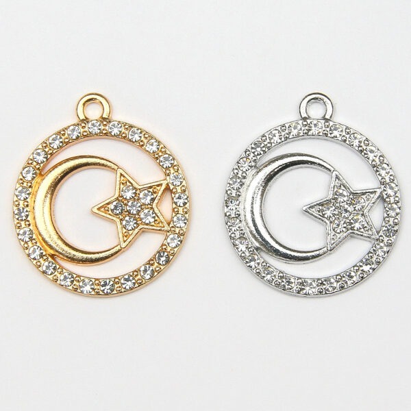 Diamante Moon And Star Charms
