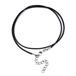 Black Cotton Cord Necklace