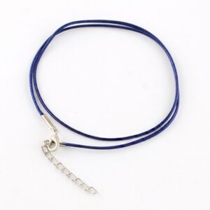 Dark Blue Cotton Cord Necklace