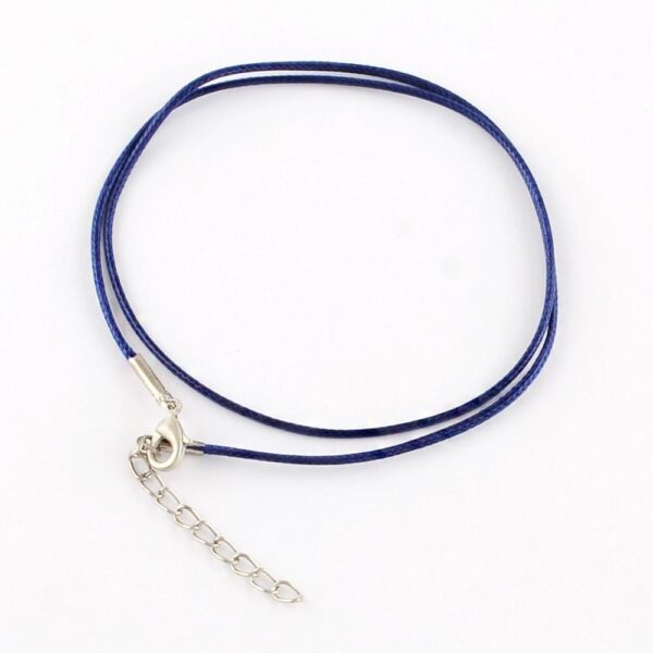 Dark Blue Cotton Cord Necklace